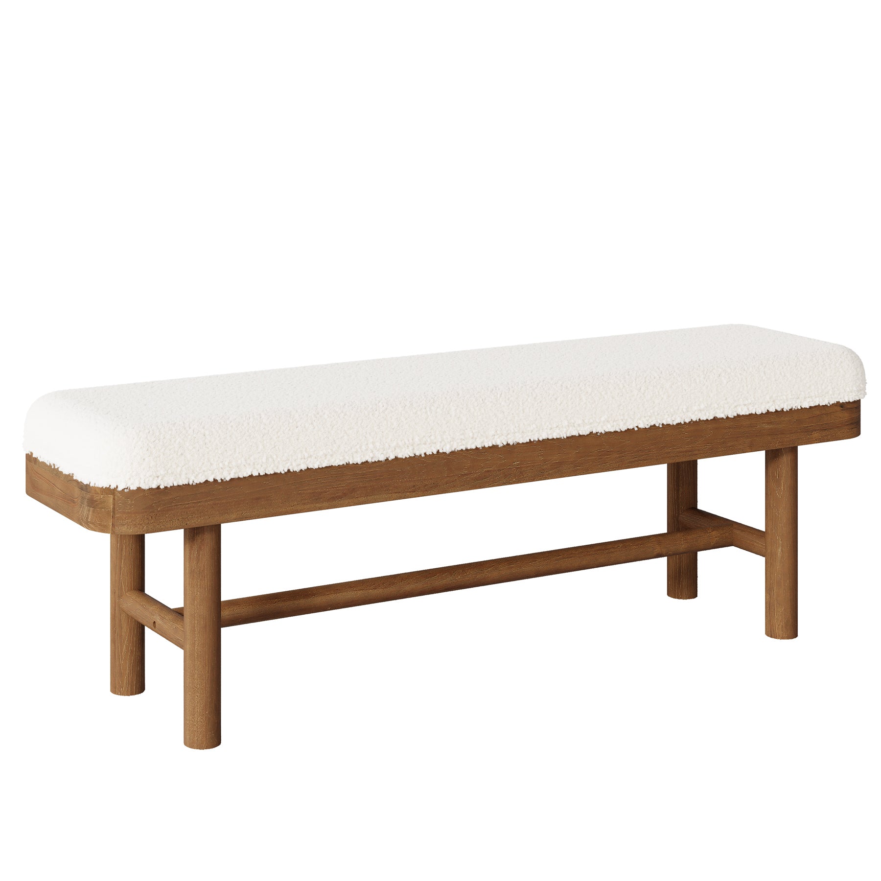 Tribesigns Banc Rembourré 140 cm en Bois Massif, Banc à Chaussures pour Entrée