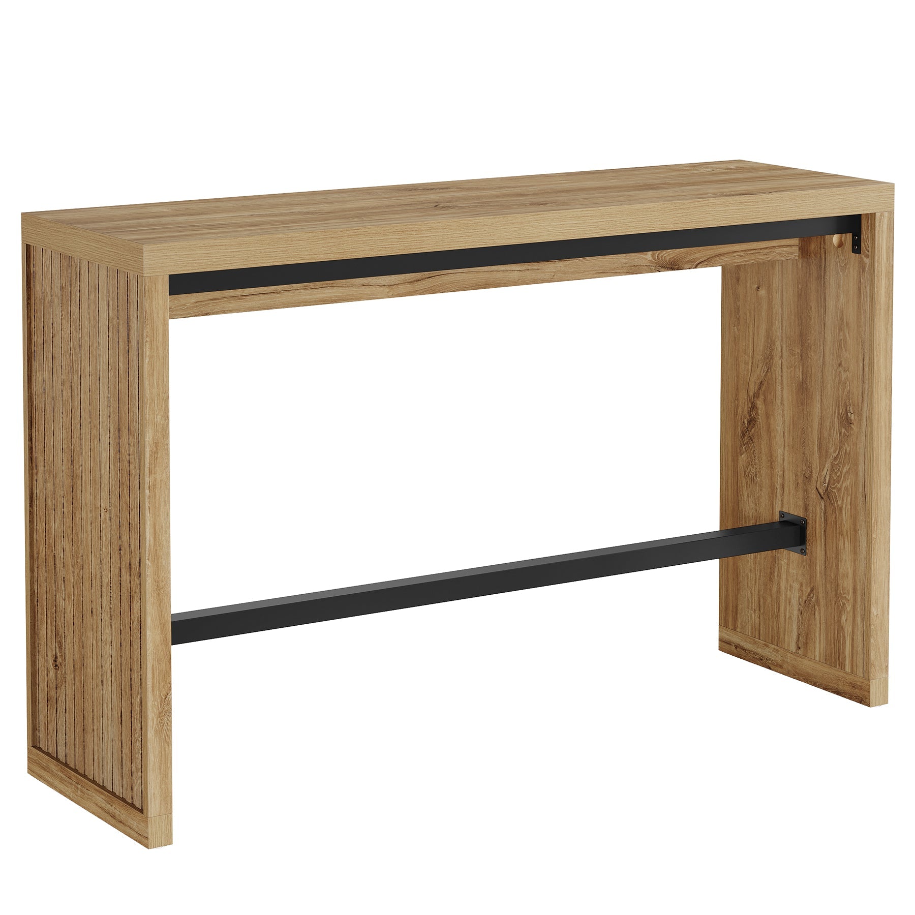 Tribesigns Table de Bar de 140 cm avec Repose-Pieds Métallique