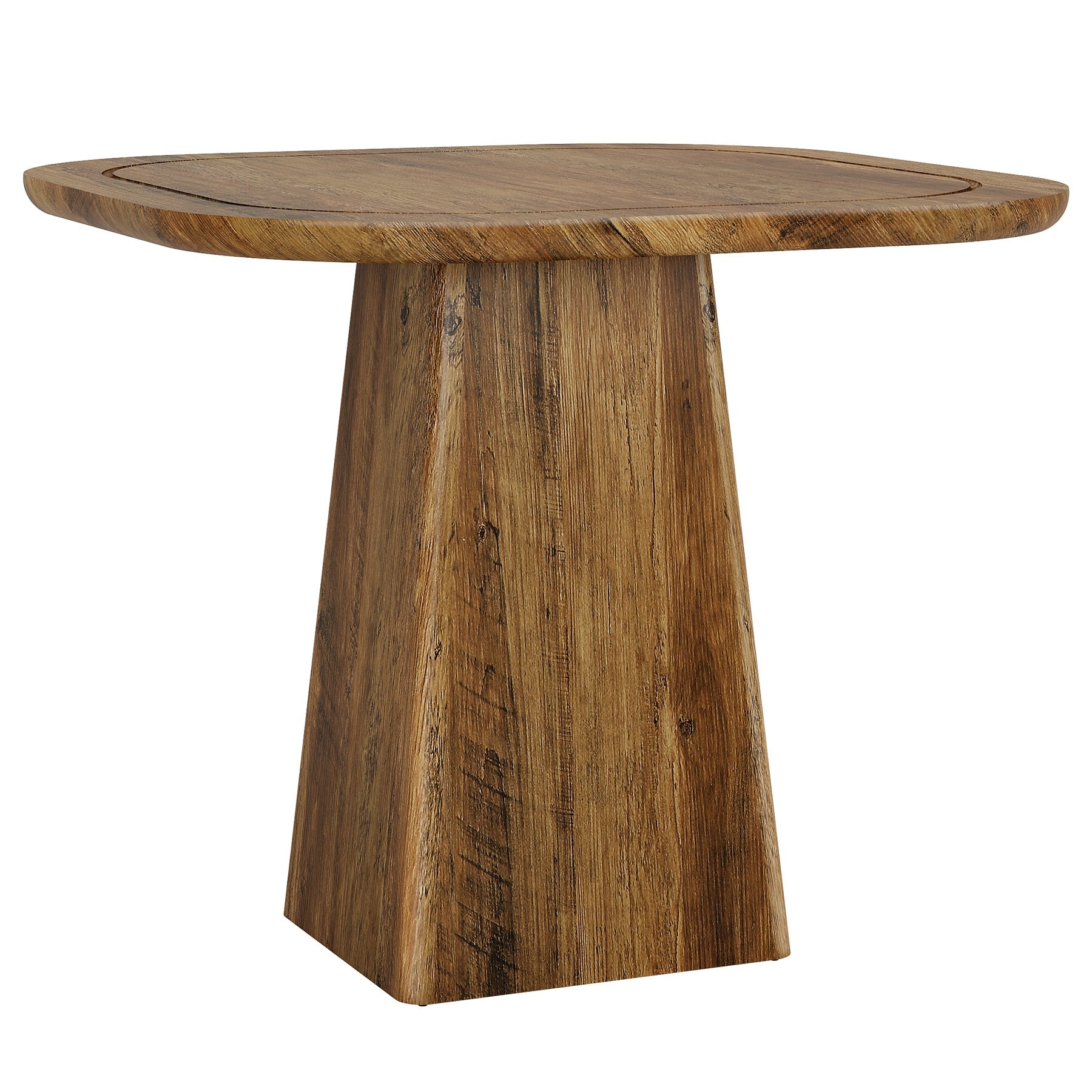 Tribesigns Table de salle à manger ronde pour 4 personnes 80 cm, Rustique avec structure en métal