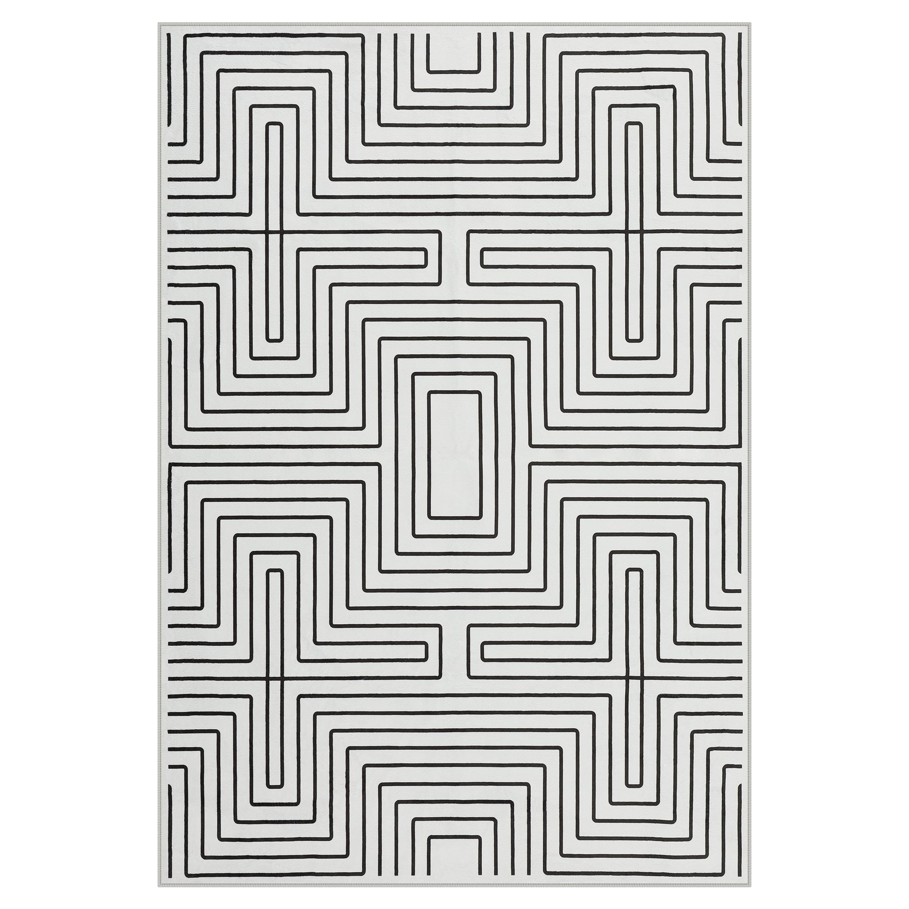 Tribesigns Tapis Minimalistes Motif Labyrinthe, Tapis Géométriques Modernes Antidérapants à Poils Ras pour Salon, Certifiés OEKO-TEX