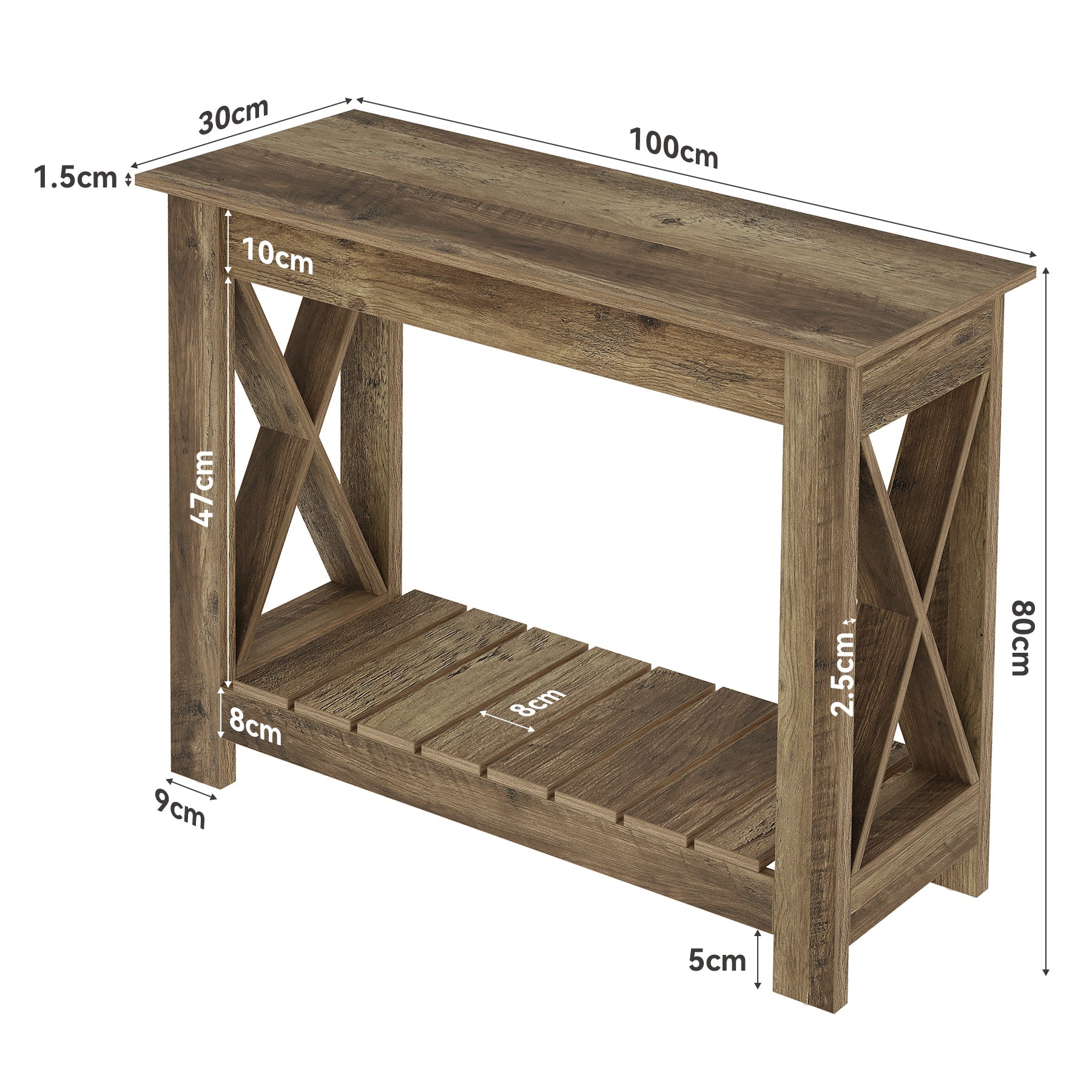 Tribesigns Console en Bois 100 x 30 x 80 cm pour Petits Espaces