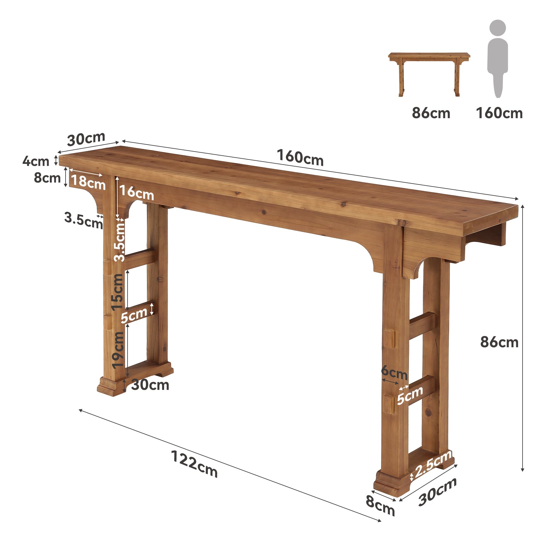 Tribesigns Console d’Entrée Industrielle en Bois et Métal, 160 x 30 x 85 cm