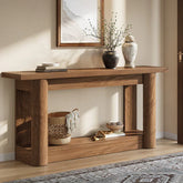 Tribesigns Consoletafel 160 cm, Boerenstijl 2-laags banktafel voor de hal 3