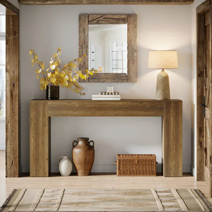Tribesigns Table console 160 cm, Table de canapé rustique Table de couloir avec pieds robustes