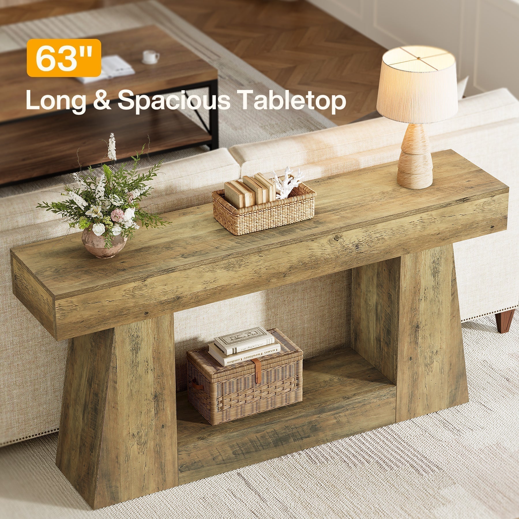 Tribesigns Consoletafel van 160 cm, Houten bijzettafel, Woonkamertafel