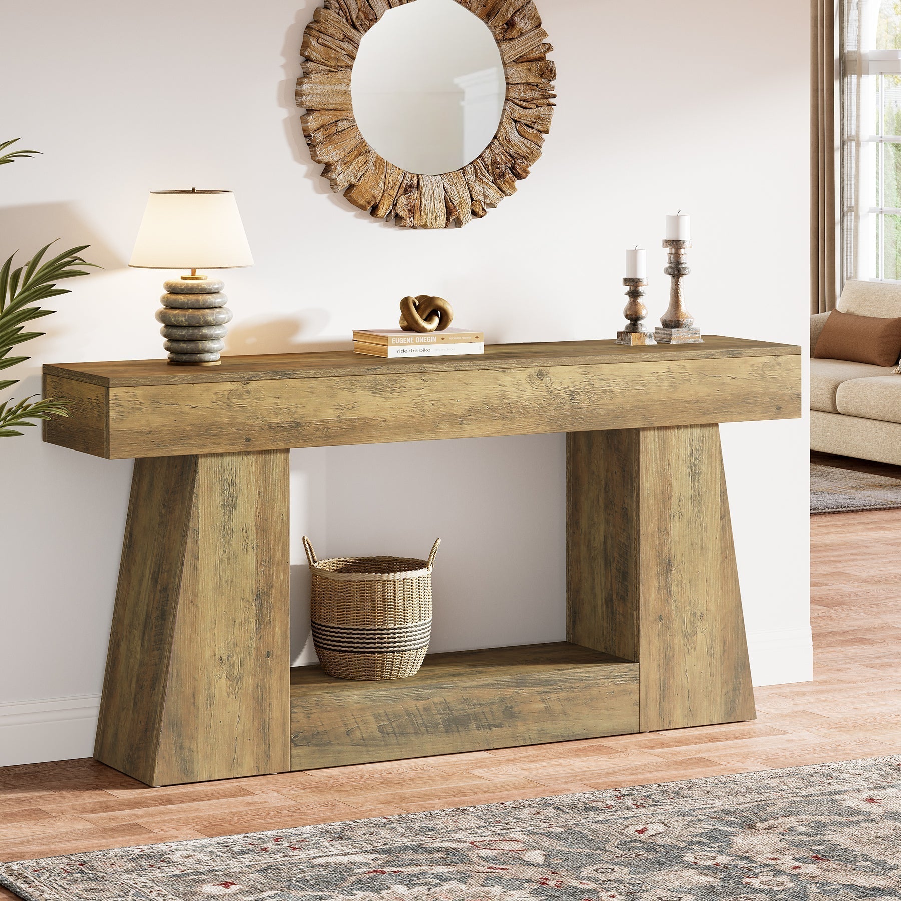 Tribesigns Consoletafel van 160 cm, Houten bijzettafel, Woonkamertafel