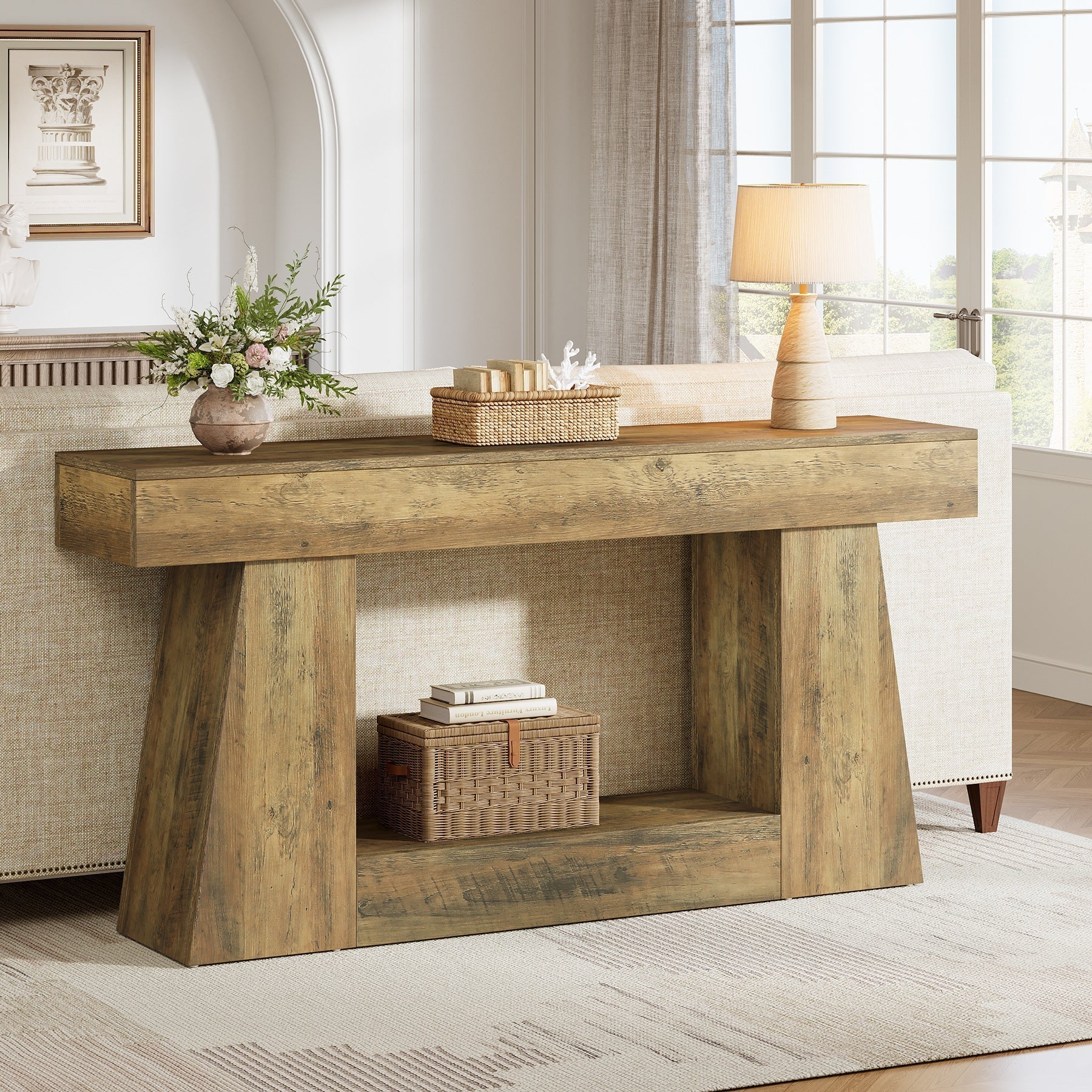 Tribesigns Consoletafel van 160 cm, Houten bijzettafel, Woonkamertafel