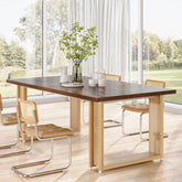 Tribesigns Table à manger de 160 cm pour 4 à 6 personnes, Table de cuisine en bois pour salle à manger 3