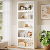 Tribesigns Bibliothèque haute de 180 cm, étagère moderne avec bords festonnés pour salon 3