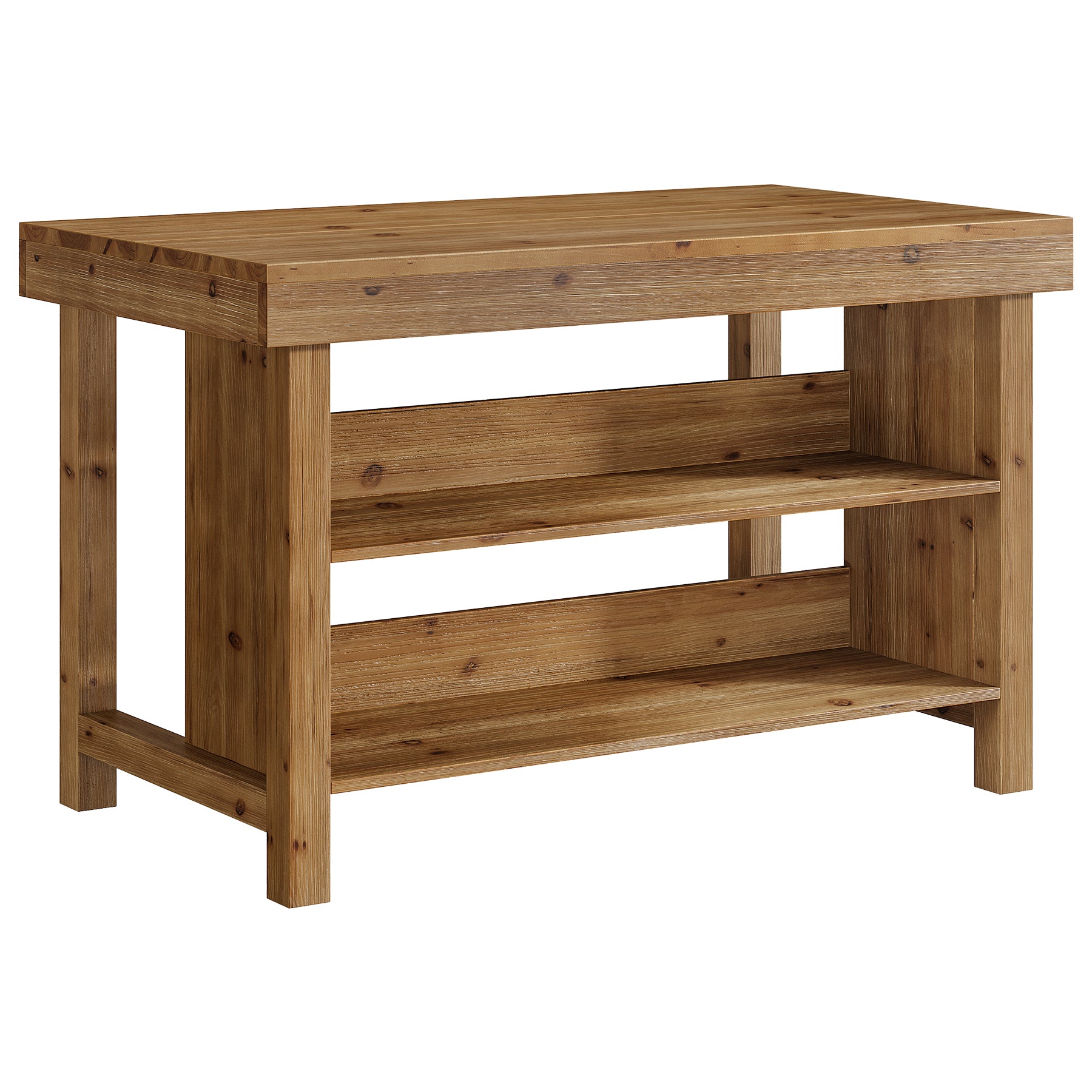 Tribesigns Îlot de Cuisine 140 cm, Table de Cuisine en Bois Massif