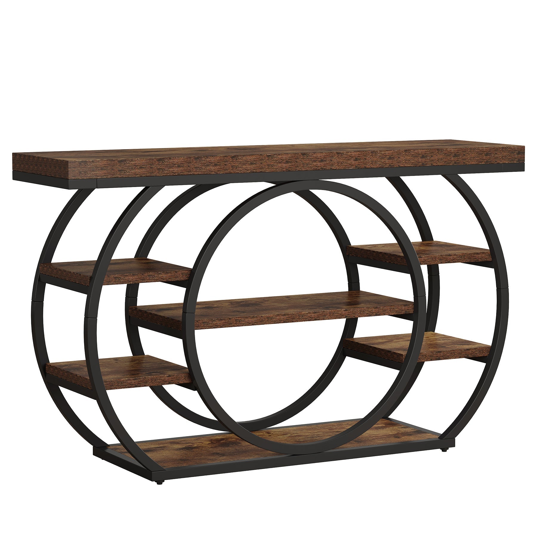 Tribesigns Console de 120 cm, Table de salon industrielle à 5 niveaux avec cadre en métal