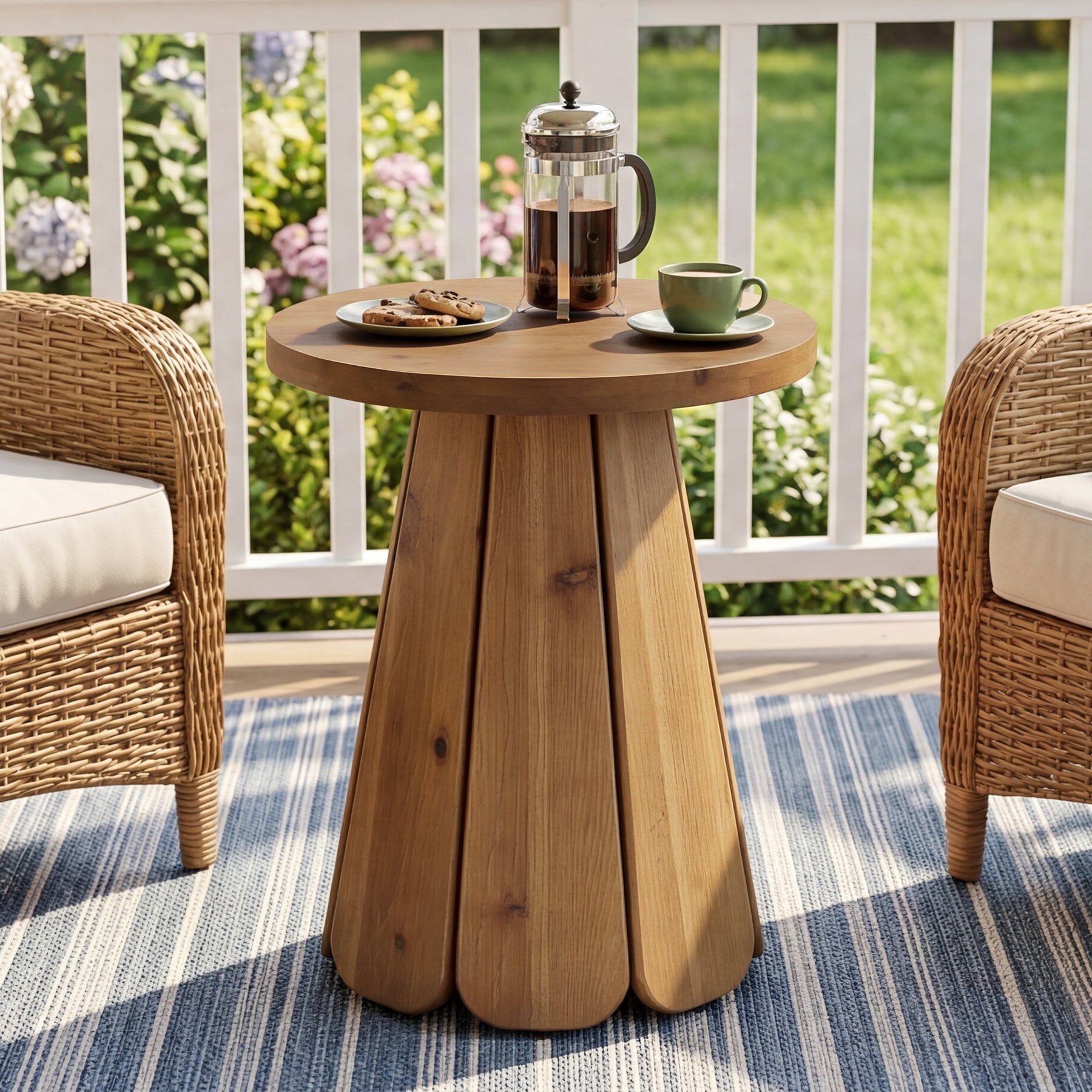 Tribesigns Table d’appoint ronde de 50 cm avec base évasée, petite table de chevet