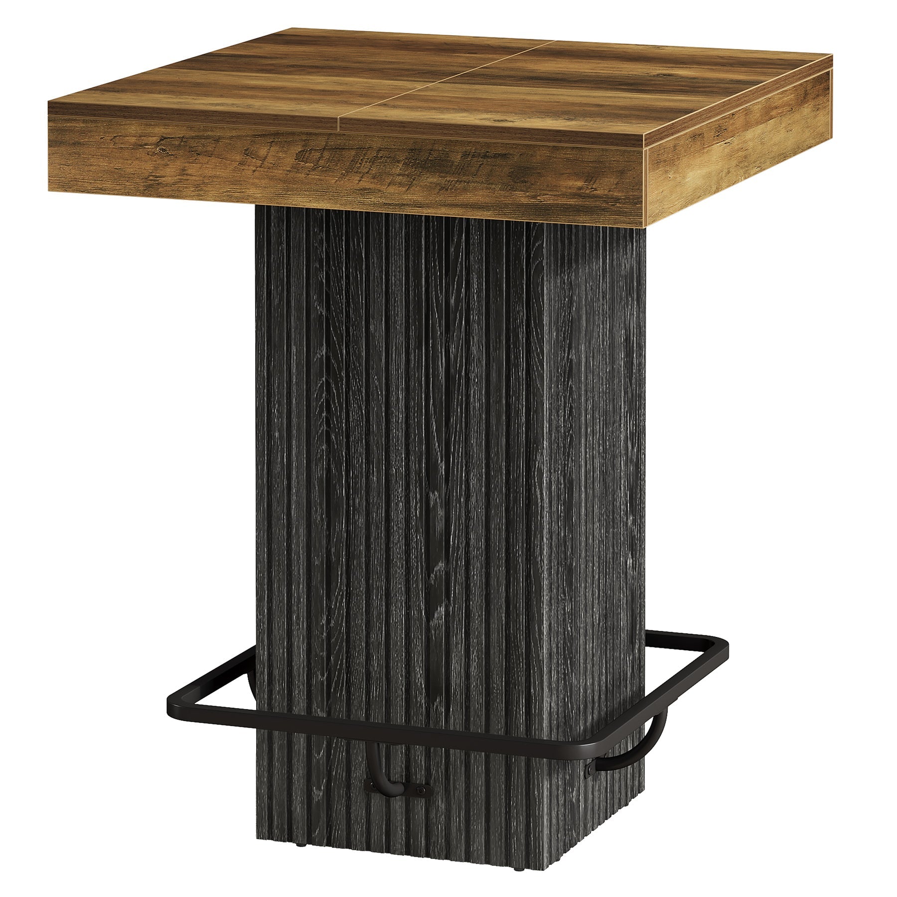 Tribesigns Table de Bar Carrée de 80 cm, Table de Pub Style Industriel pour Cuisine