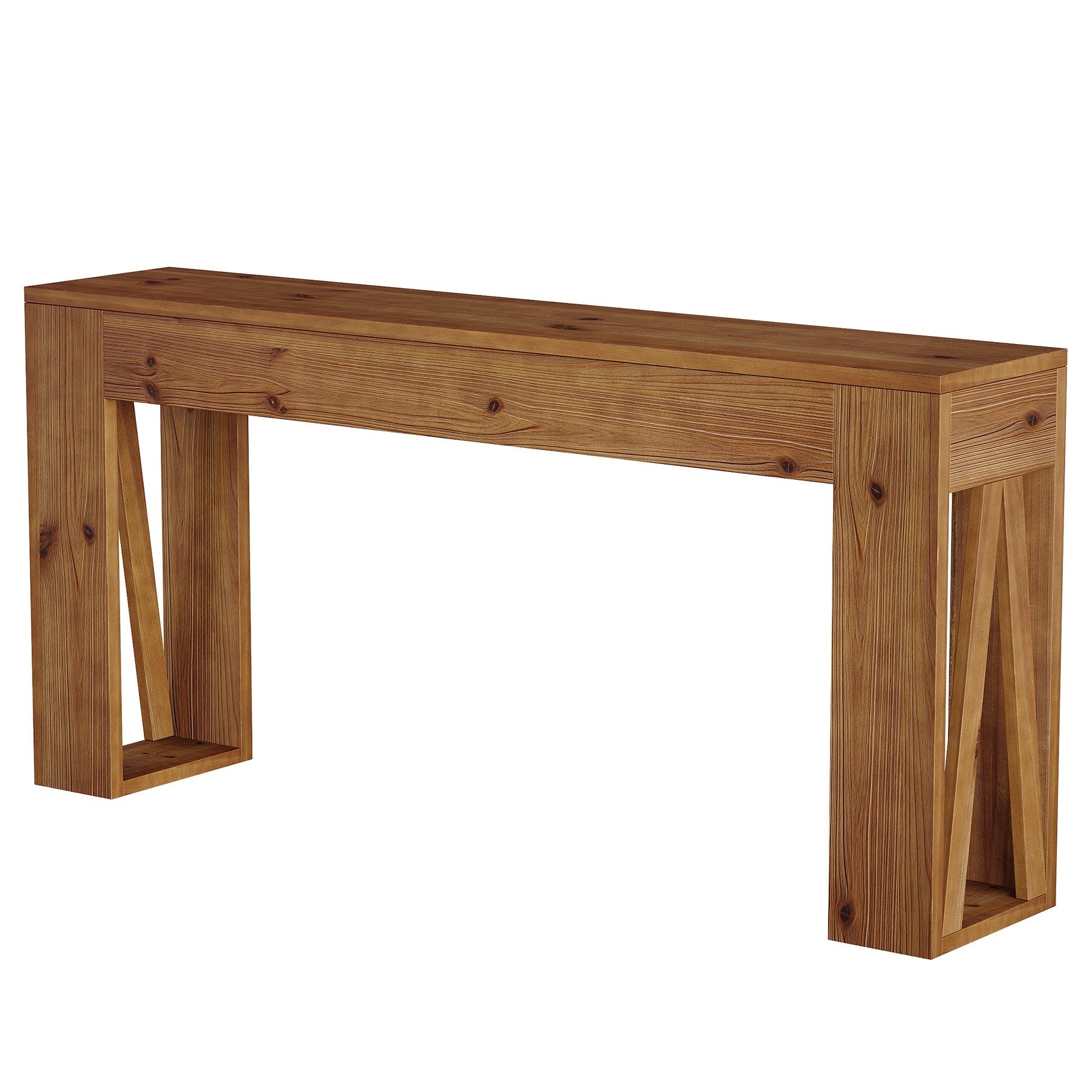 Tribesigns Console en sapin massif 160 cm, Table d'entrée étroite de style campagnard