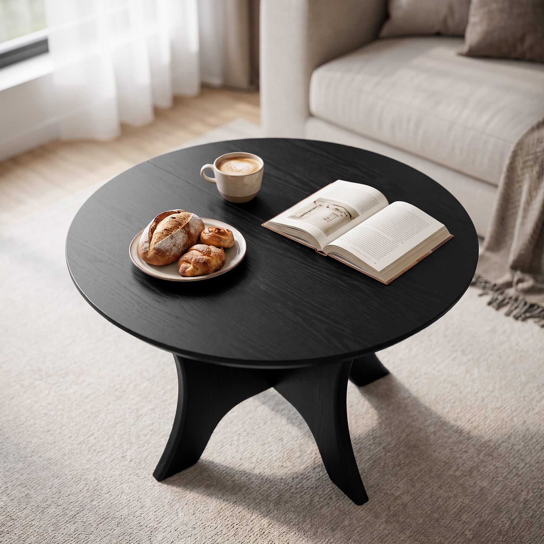 Tribesigns Table Basse Ronde 80 cm pour Salon