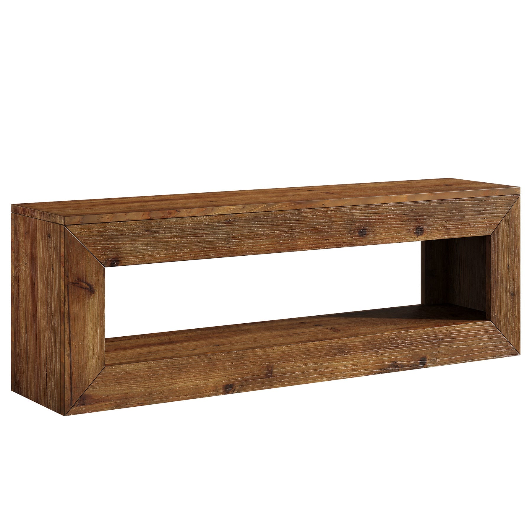 Tribesigns Banc d’Entrée en Bois Massif de 120 cm avec Étagère de Rangement, Style Rustique