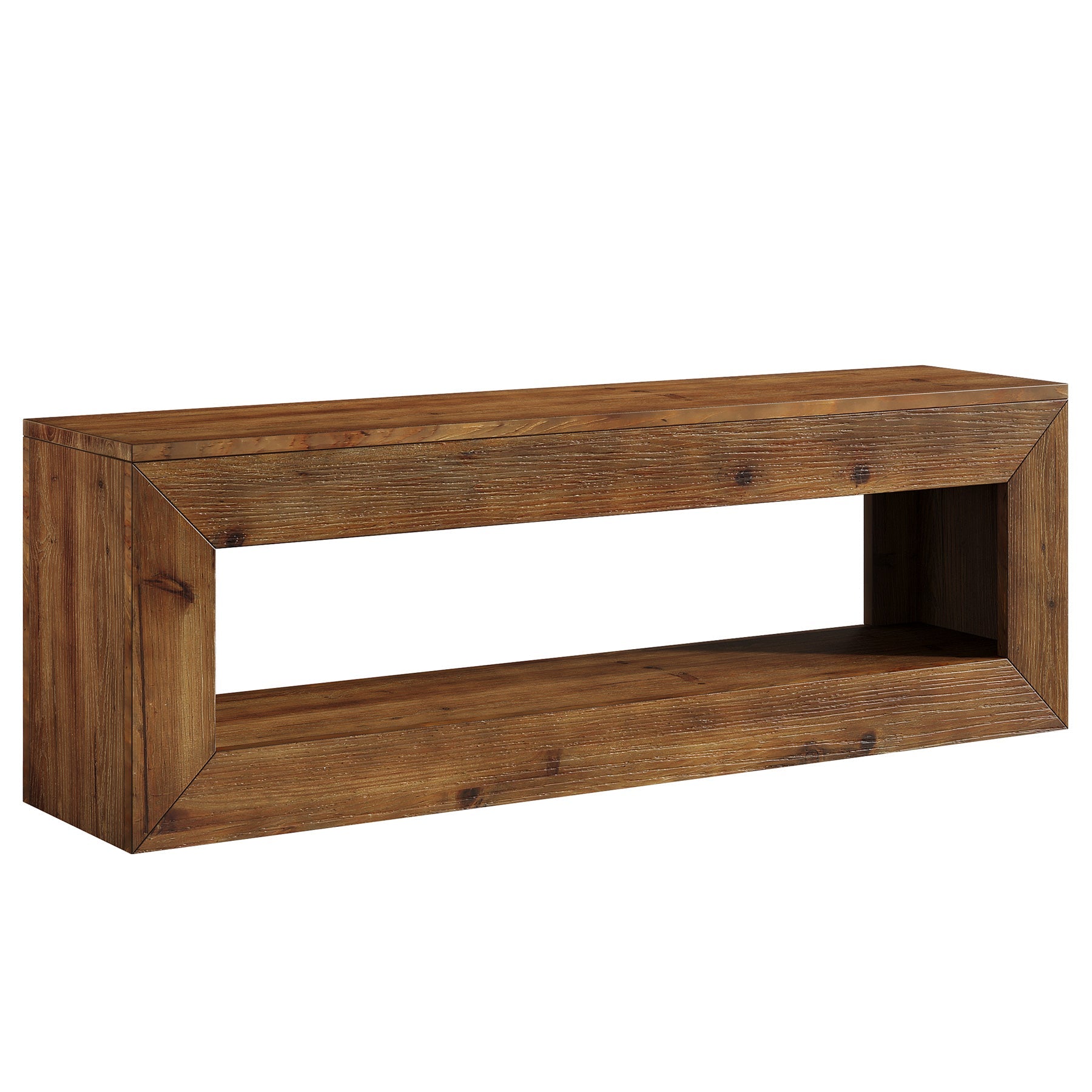 Tribesigns Meuble TV de 120 cm en Bois Massif avec Rangement, Meuble Bas Rustique pour Équipements Multimédias
