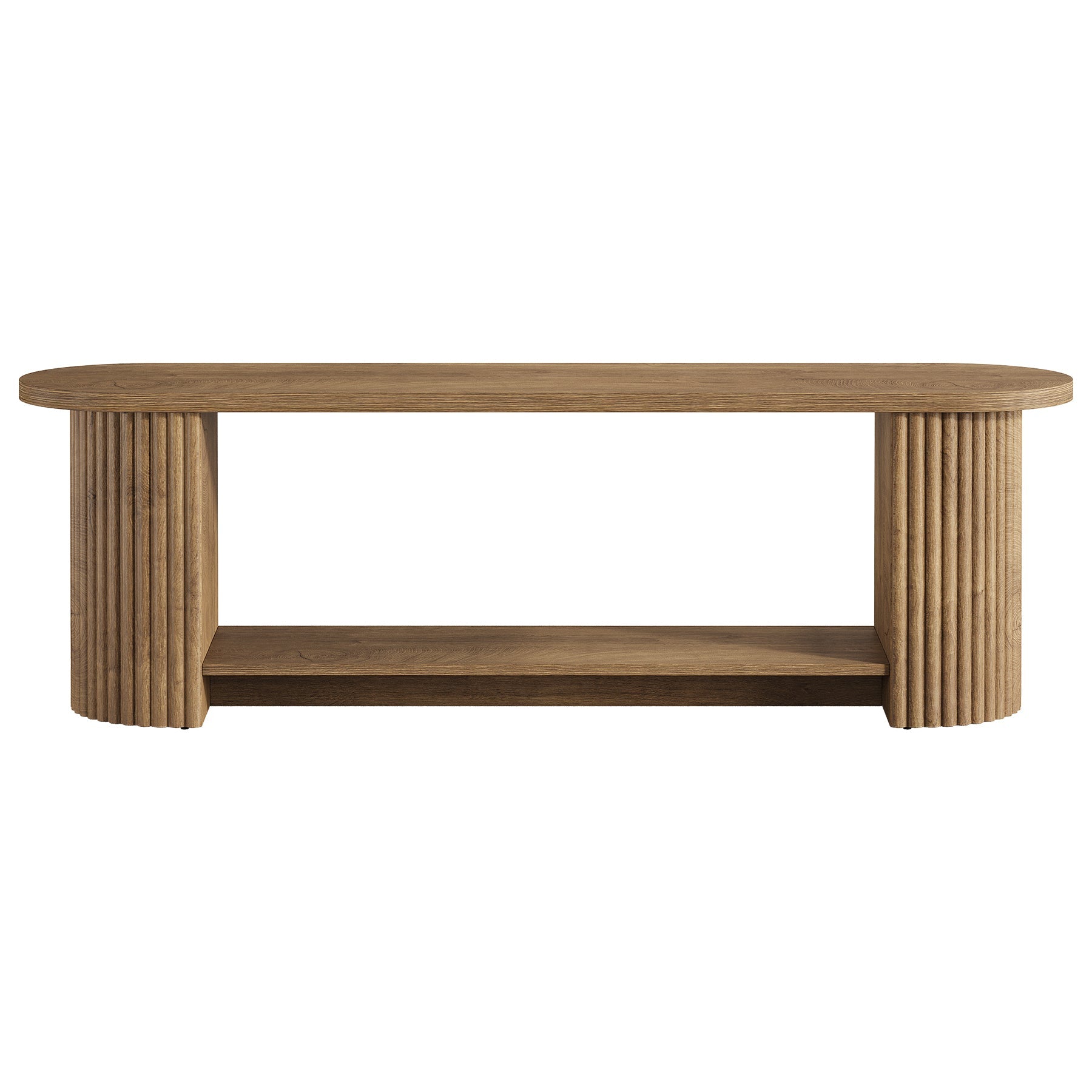 Tribesigns Meuble TV de 160 cm au Design Rainuré, Meuble Multimédia Rustique pour Salon