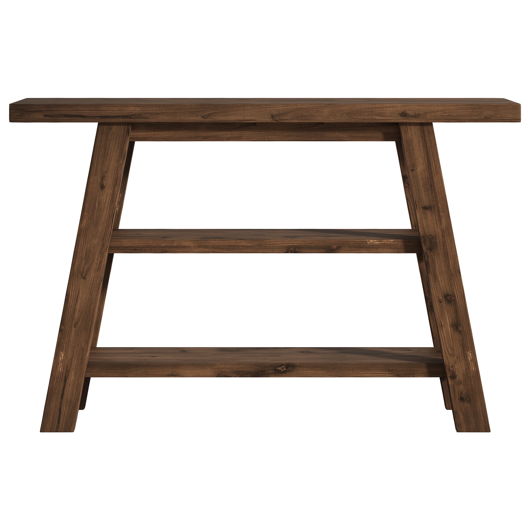 Tribesigns Table console en bois massif de 120 cm de long avec étagères à 3 niveaux