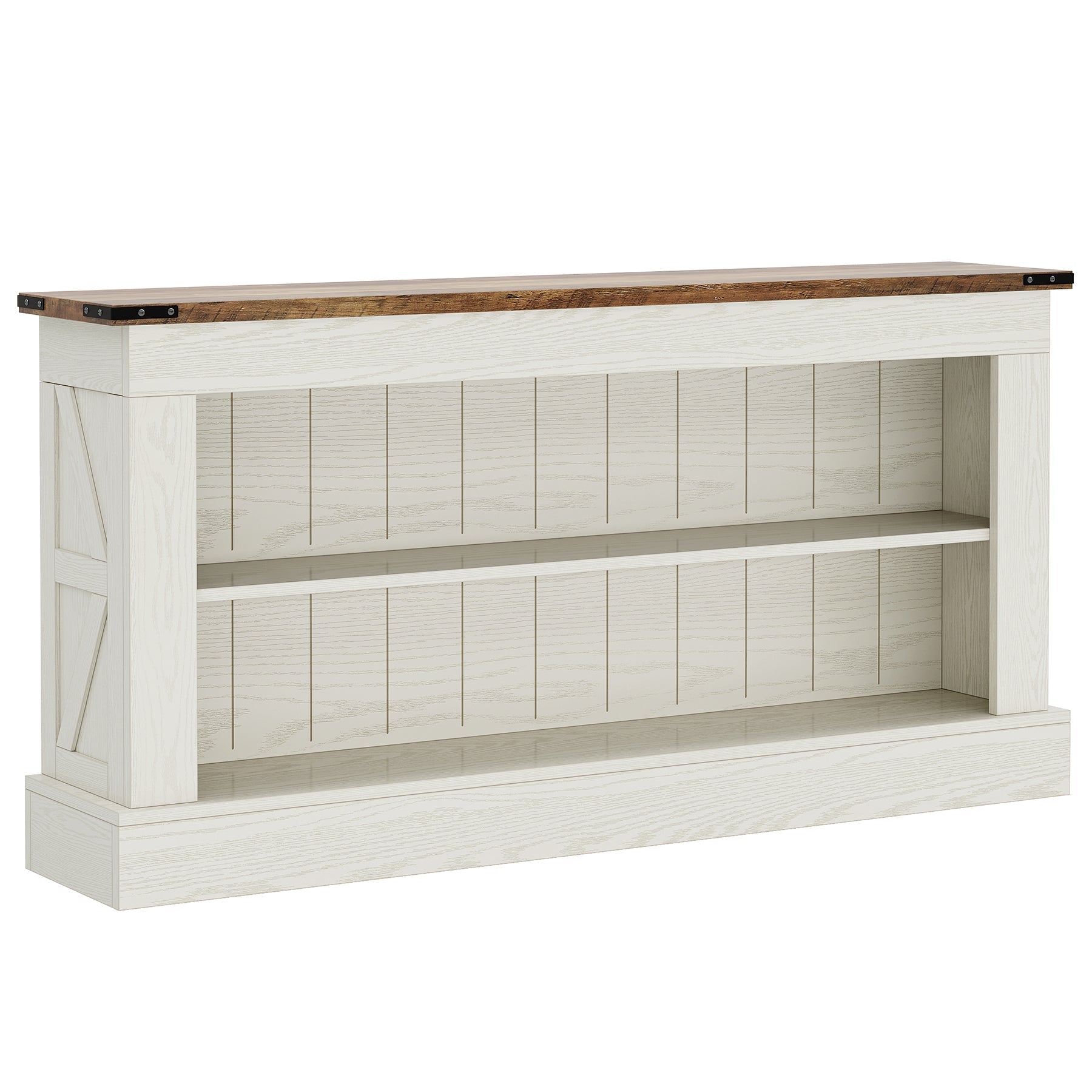 Tribesigns Meuble TV 160 cm, Console multimédia style ferme avec rangement