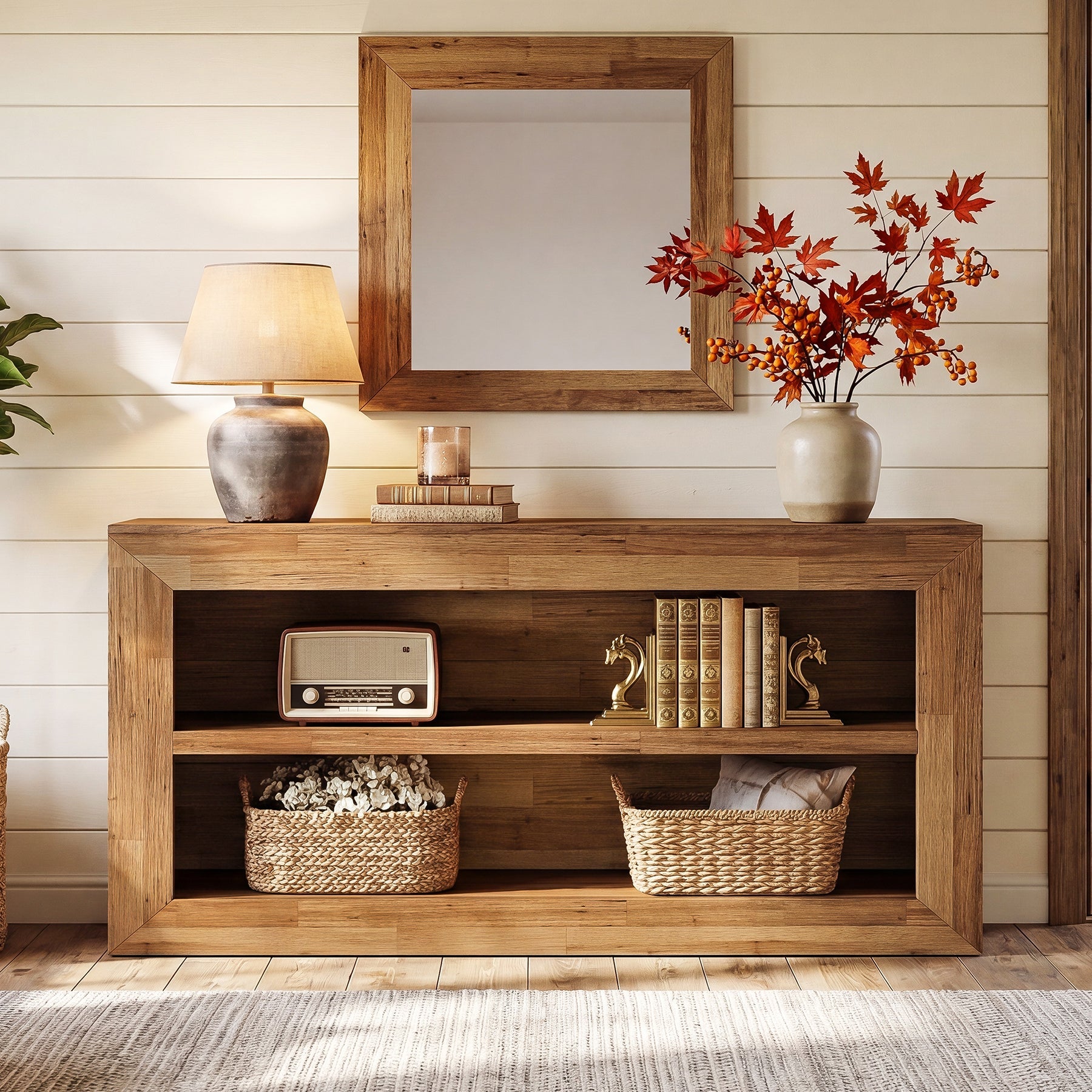 Tribesigns Console de 160 cm, Table de Canapé avec Rangement Ouvert à 2 Niveaux