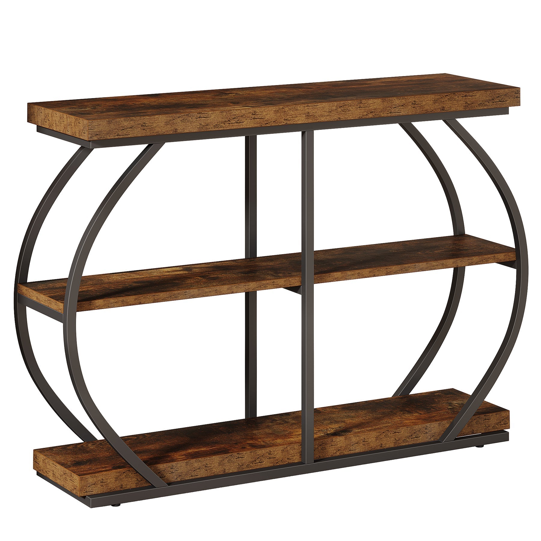Tribesigns Consoletafel van 105 cm, 3-laags haltafel met boogframe