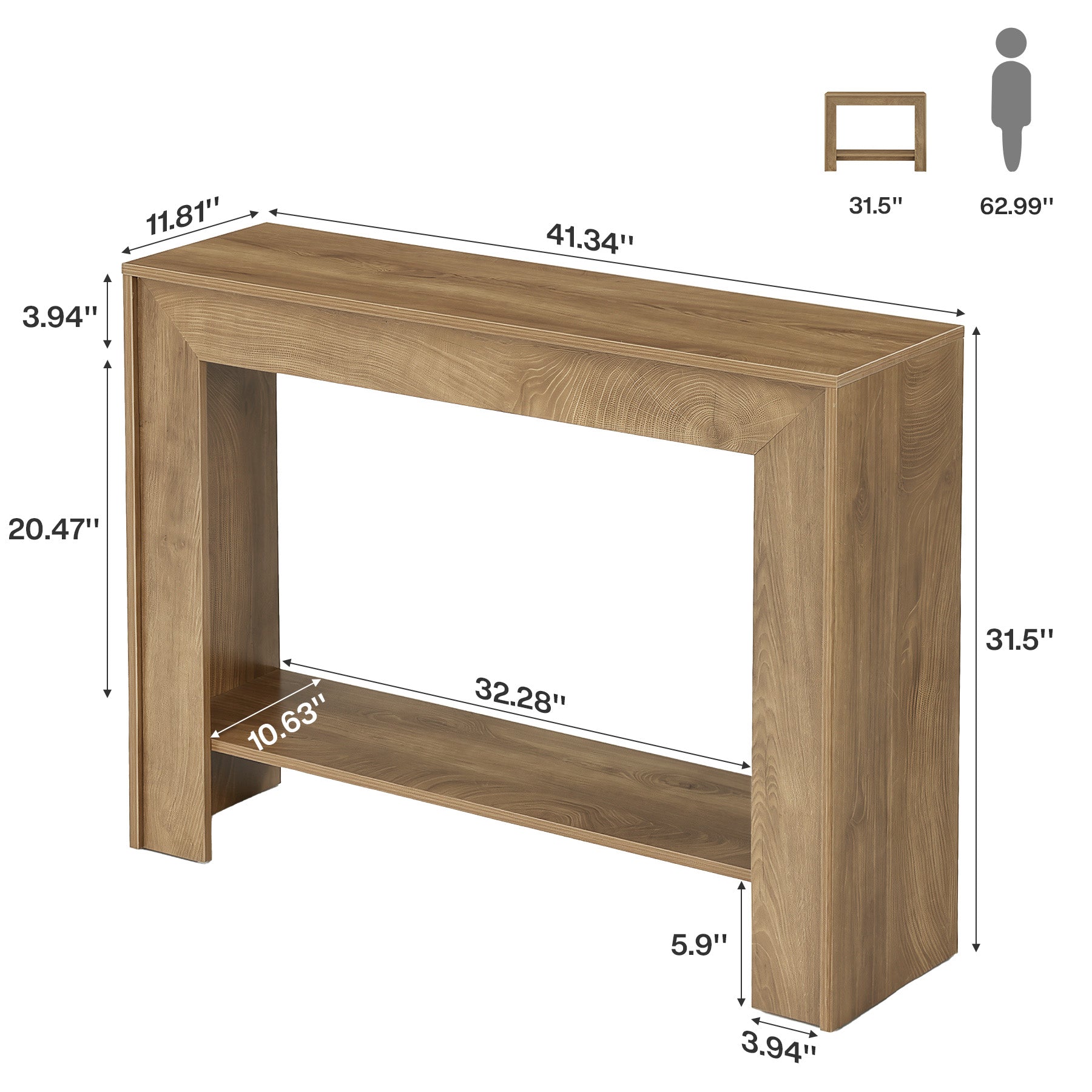 Tribesigns Console Étroite de 105 cm avec Rangements Ouverts, Idéale pour Entrée et Salon