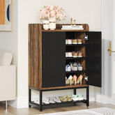 Tribesigns Armoire à chaussures avec portes, Meuble à chaussures en bois à 5 niveaux 3