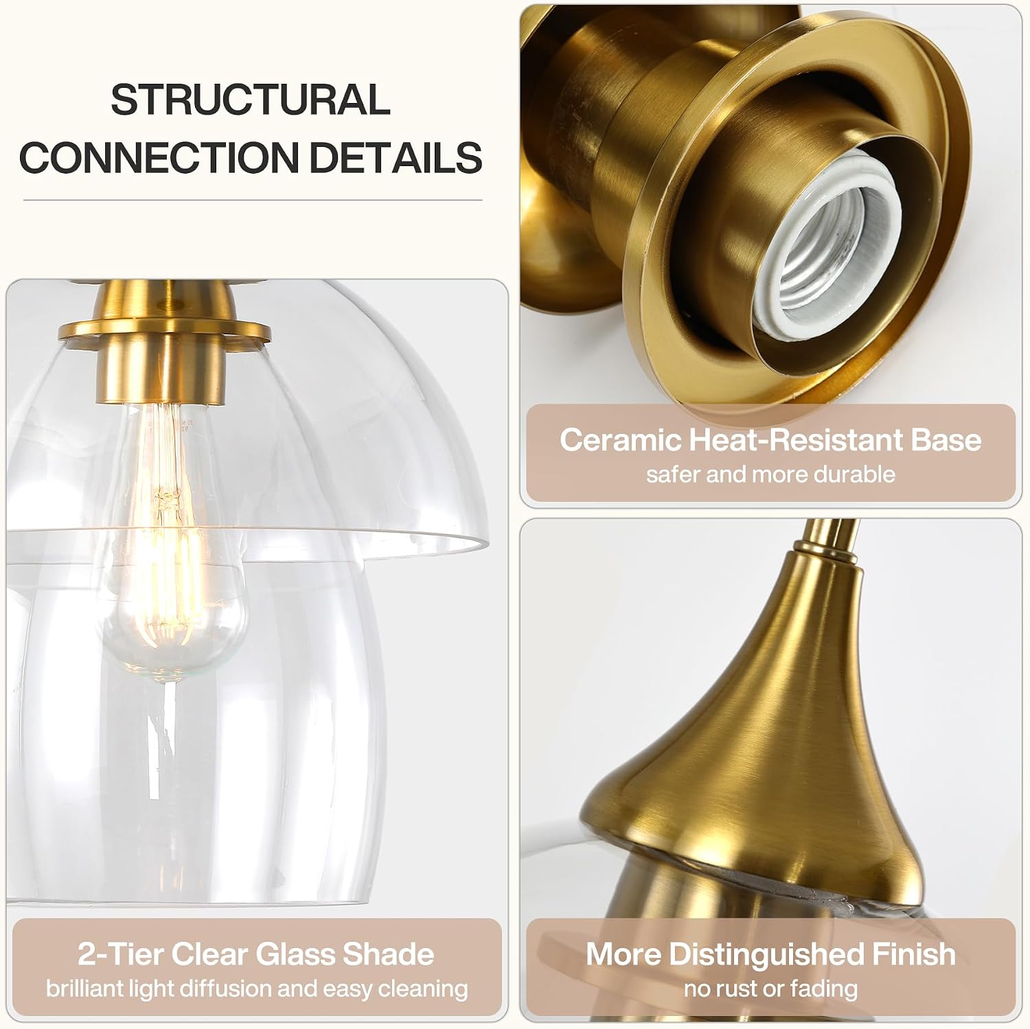 Tribesigns Suspension E27 LED, Lustre de Cuisine Moderne en Verre Double Couche