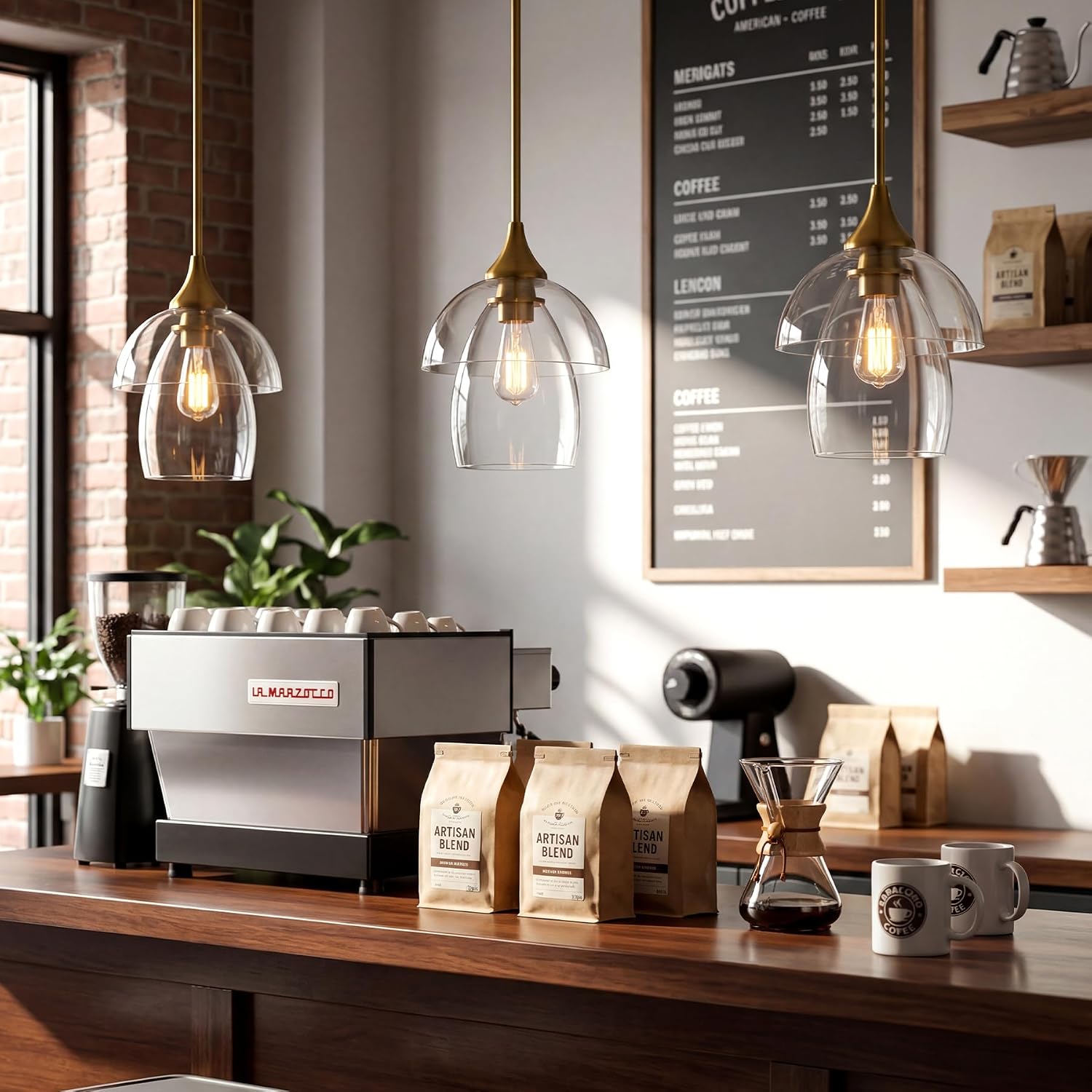 Tribesigns Suspension E27 LED, Lustre de Cuisine Moderne en Verre Double Couche