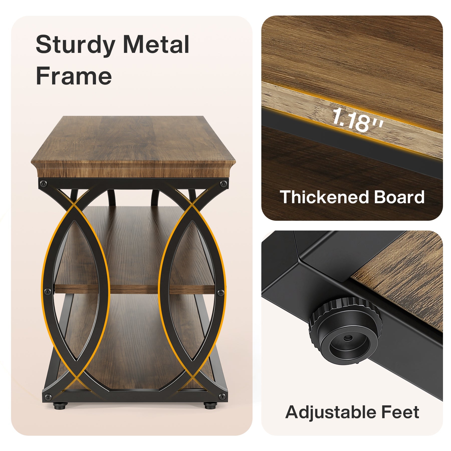 Tribesigns Banc à Chaussures de 120 cm avec Rangement, Meuble à Chaussures à 3 Niveaux avec Assise, Style Industriel Rustique