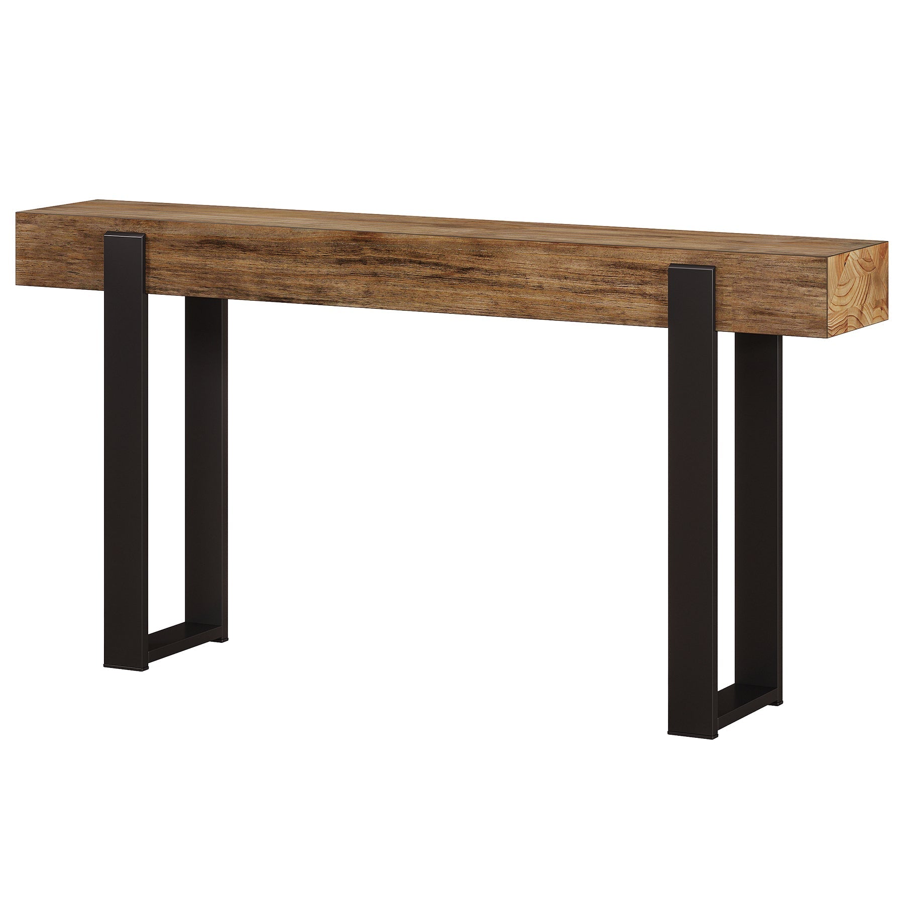 Tribesigns Console en bois massif avec pieds en métal (160 x 30 cm)