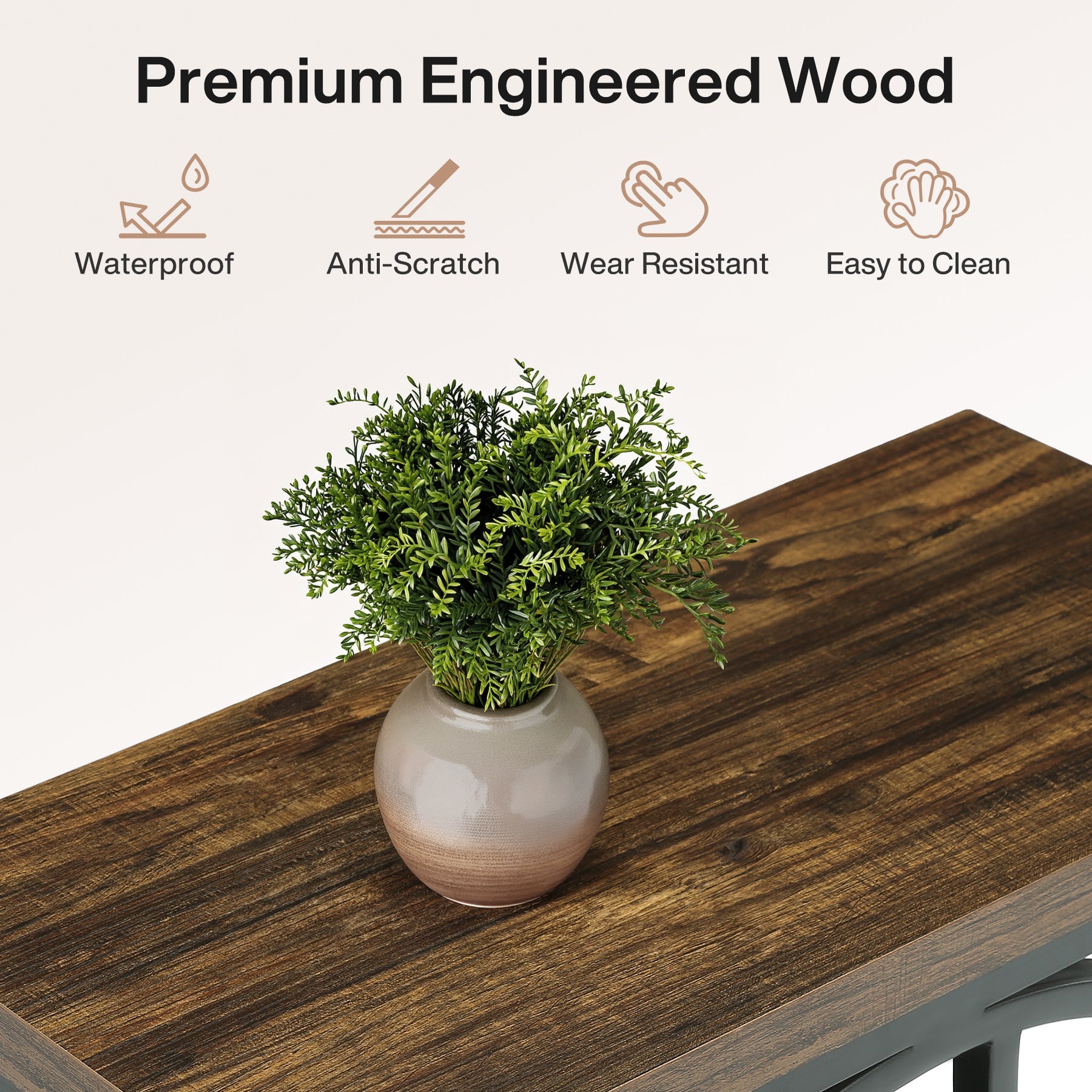 Tribesigns Table d’appoint de 65 cm, étagère industrielle à 4 niveaux avec structure métallique géométrique