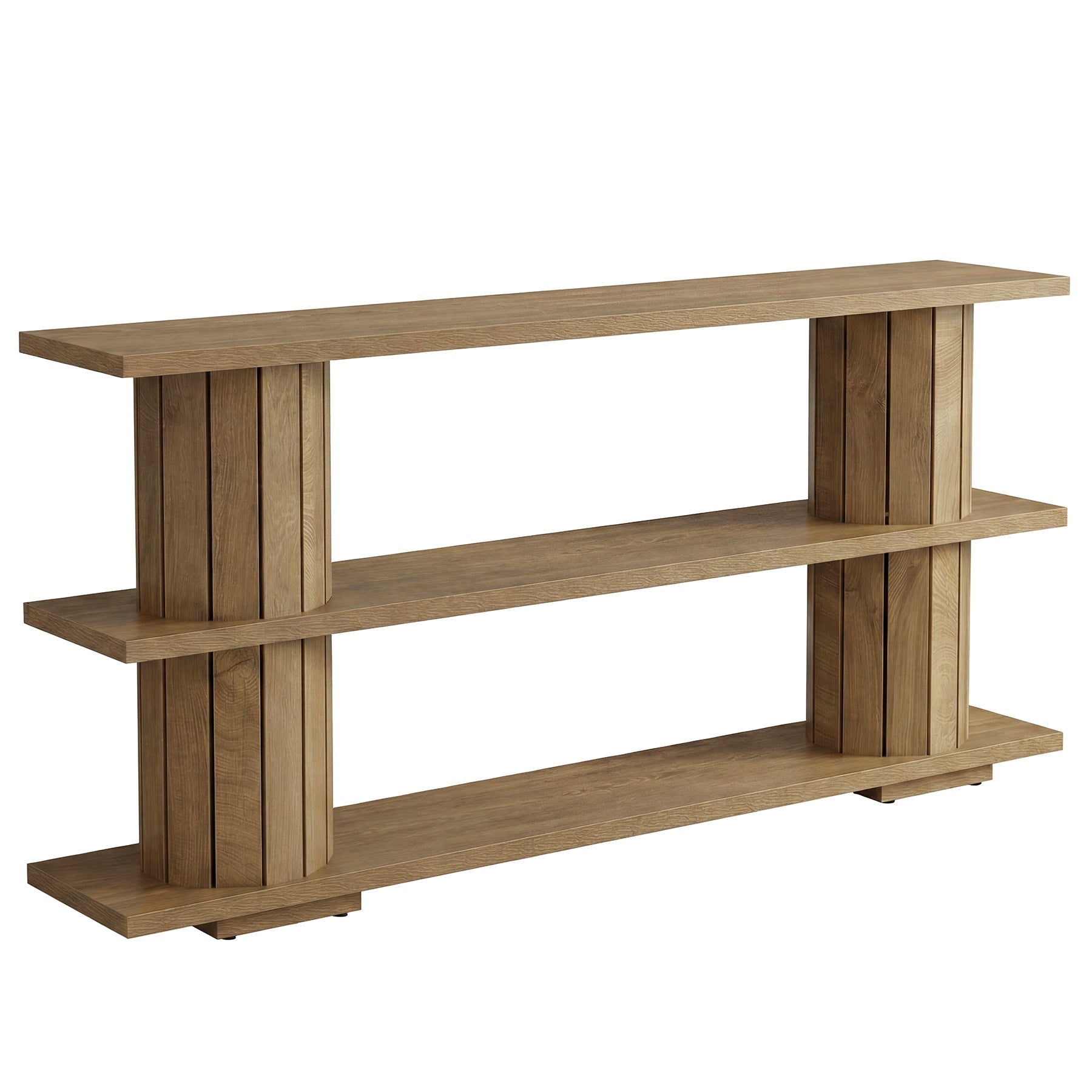 Tribesigns Console longue de 160 cm, table d’entrée étroite à 3 niveaux pour salon