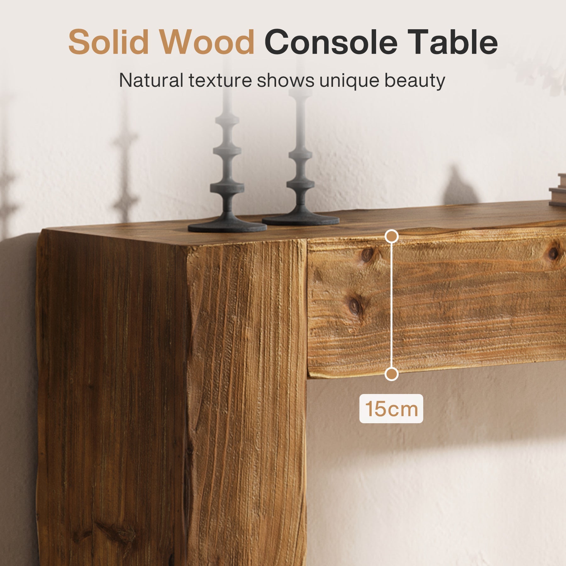 Tribesigns Console en bois de 160 cm, table de canapé rustique pour entrée