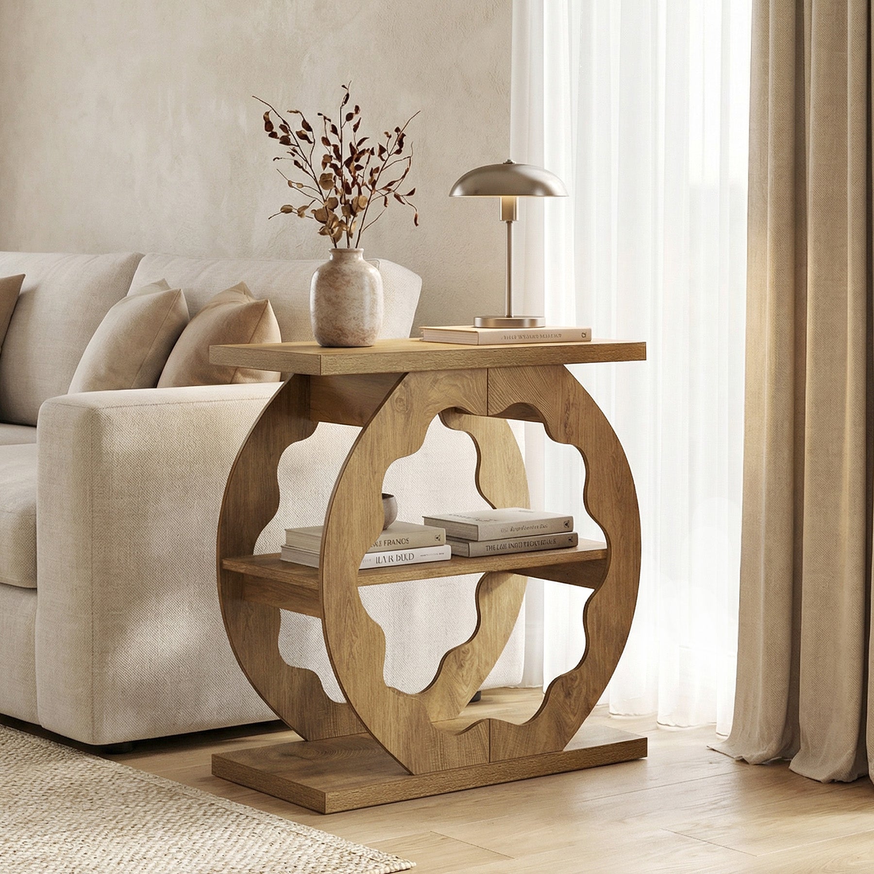 Tribesigns Table d’appoint de 60 cm à 3 niveaux avec rangement pour canapé