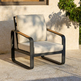Tribesigns Fauteuil de jardin avec coussins, Chaise de patio en aluminium pour balcon ou jardin 3