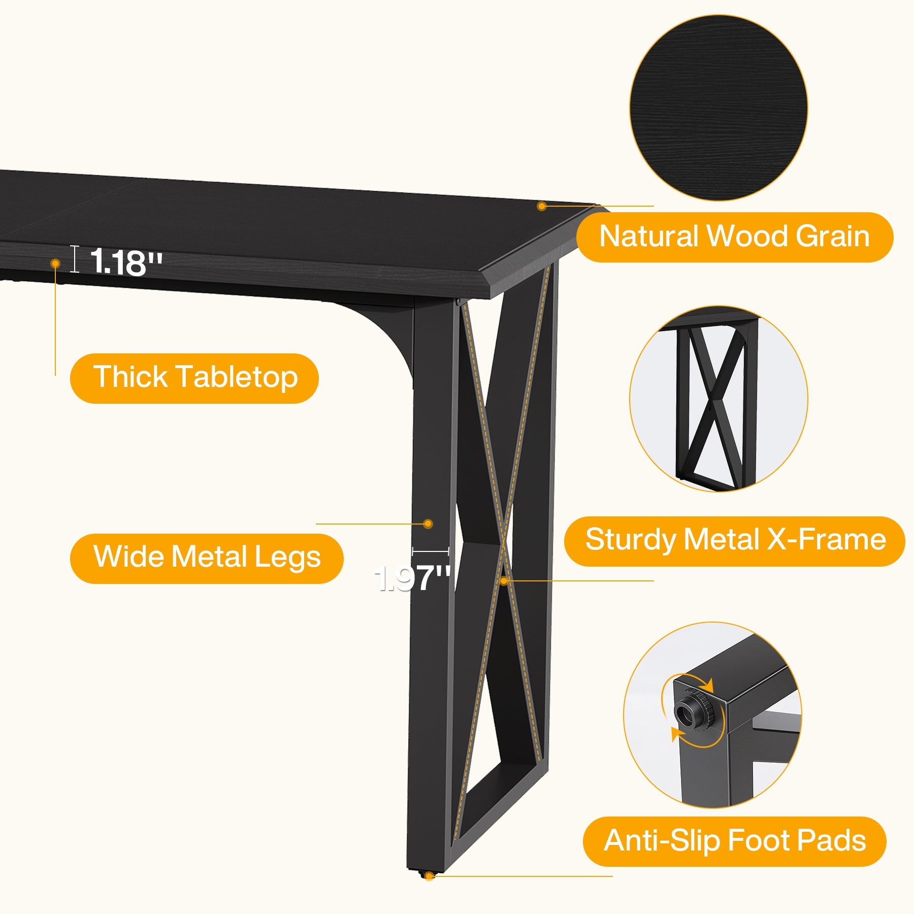 Tribesigns Table de Bar Haute 140 cm avec Base Métallique en X, pour 2 à 4 Personnes