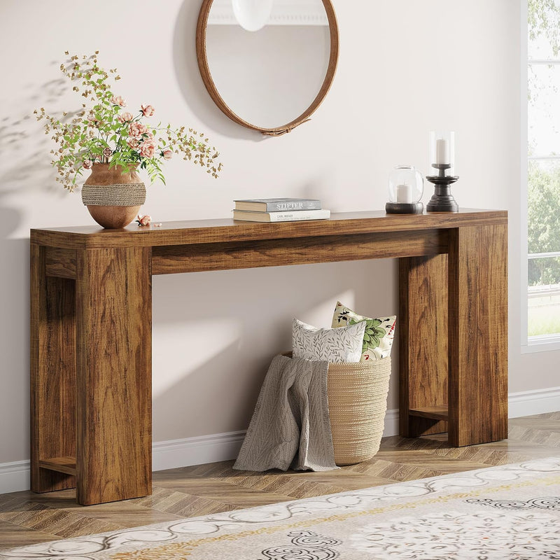 Tribesigns Console 160 cm, Boerenstijl Sofa Tafeltje Hal Bijzettafeltje