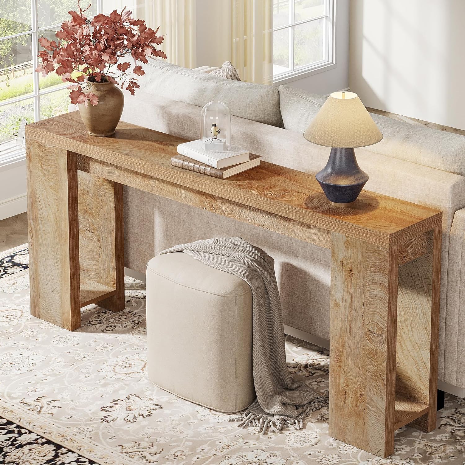 Tribesigns Console 160 cm, Boerenstijl Sofa Tafeltje Hal Bijzettafeltje