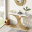 Tribesigns Console meuble, Table console bois et métal Console blanche noire pour entrée