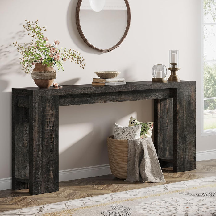 Tribesigns Console 160 cm, Boerenstijl Sofa Tafeltje Hal Bijzettafeltje