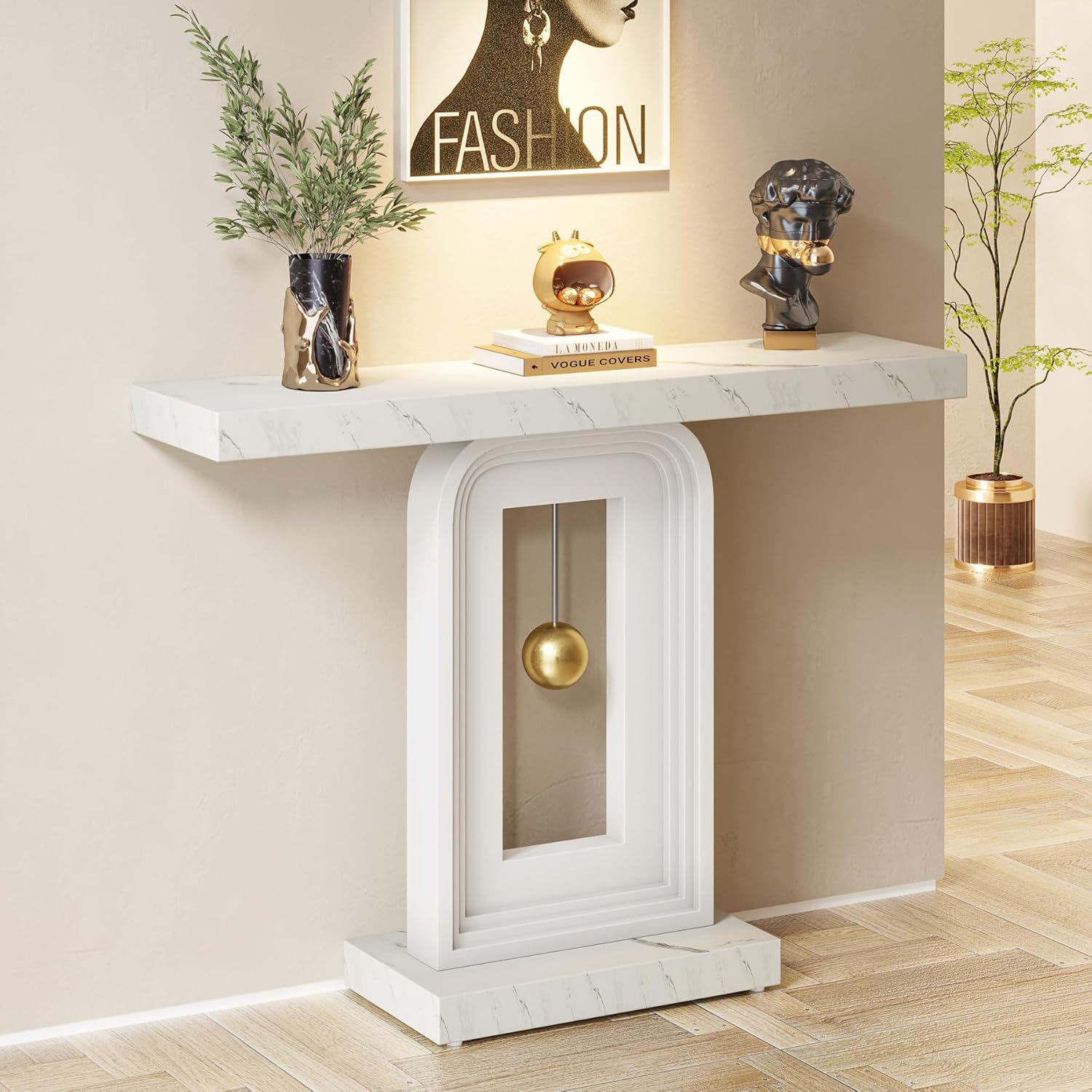 Tribesigns Consolekast, Haltafel met pendelvormige basis