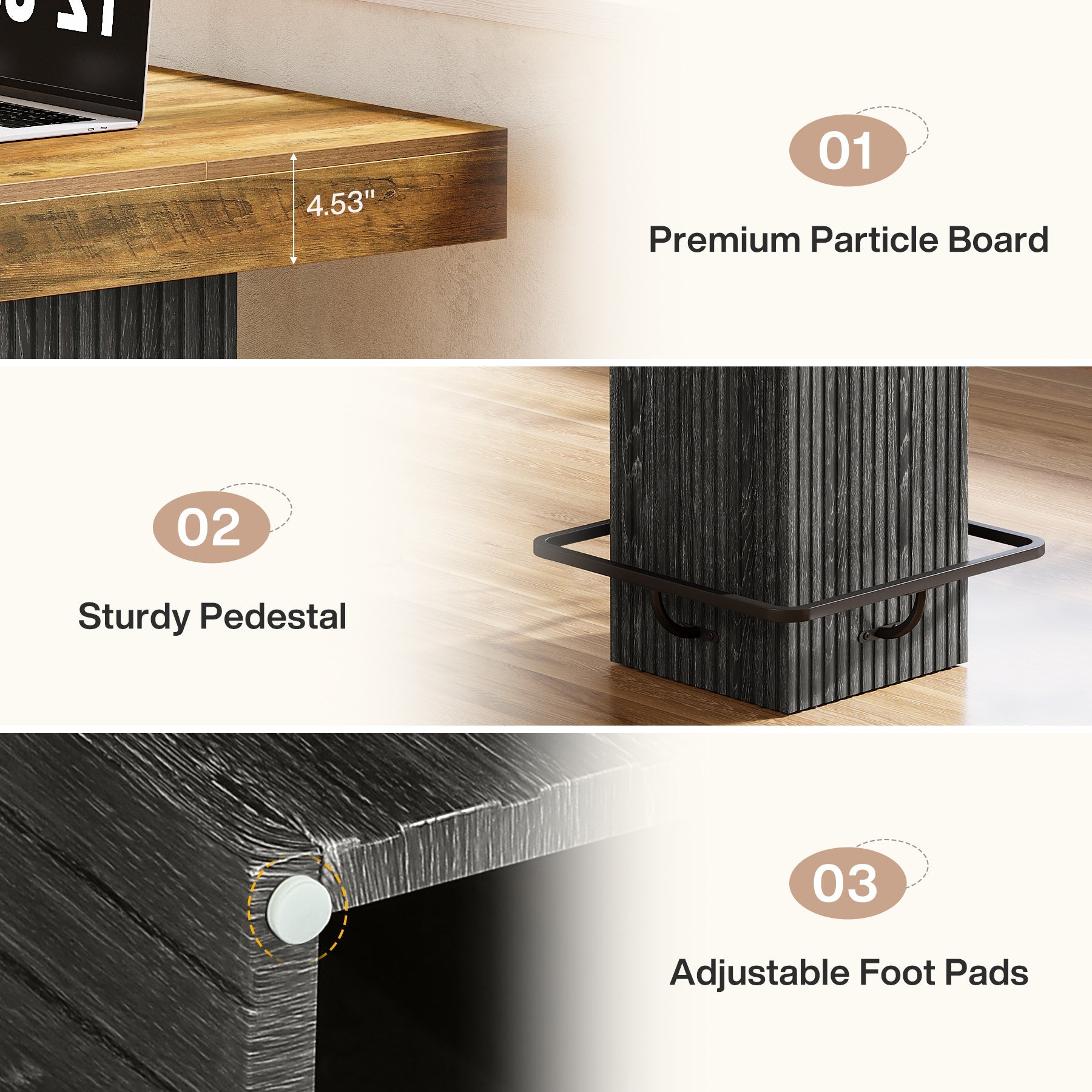 Tribesigns Table de Bar Carrée de 80 cm, Table de Pub Style Industriel pour Cuisine