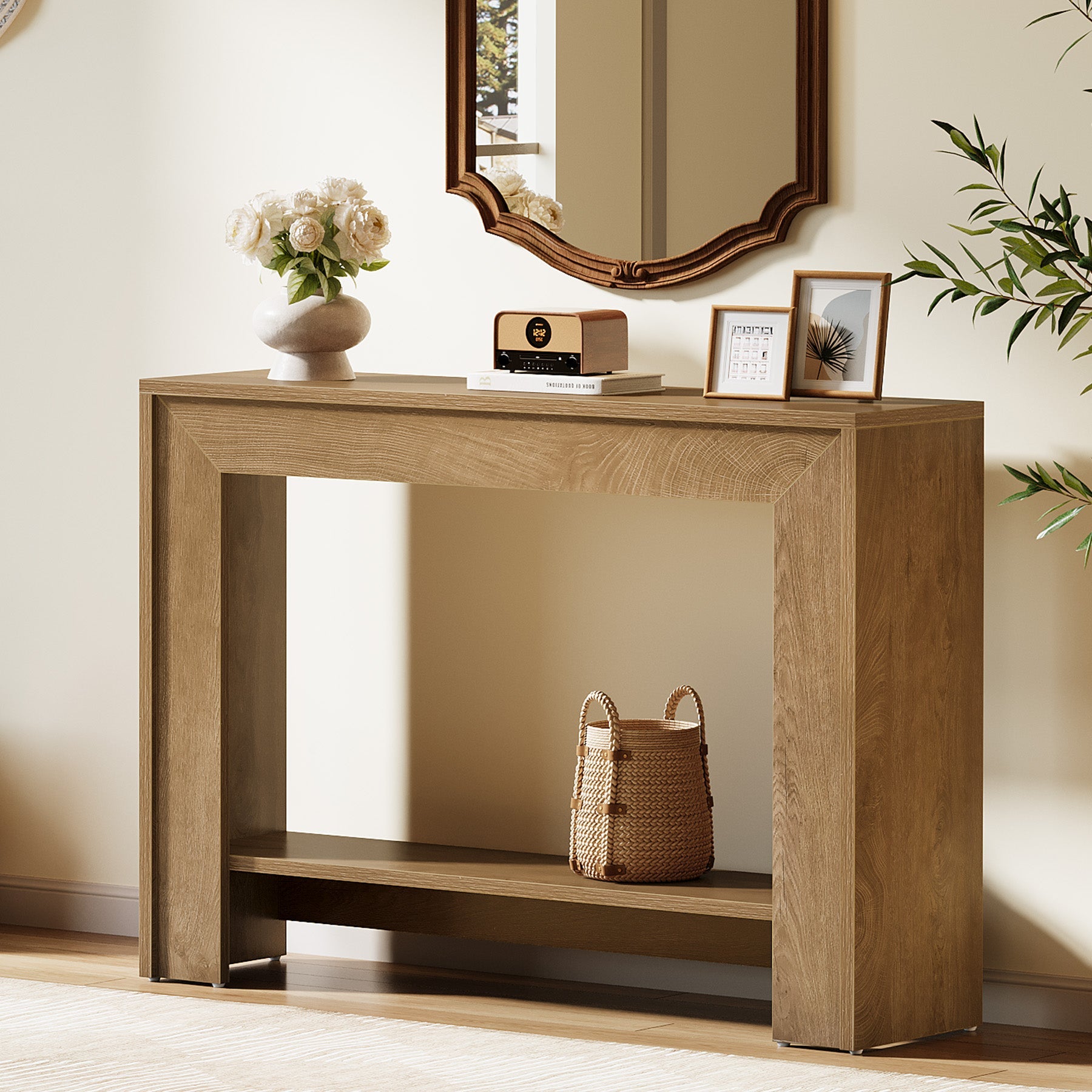 Tribesigns Console Étroite de 105 cm avec Rangements Ouverts, Idéale pour Entrée et Salon