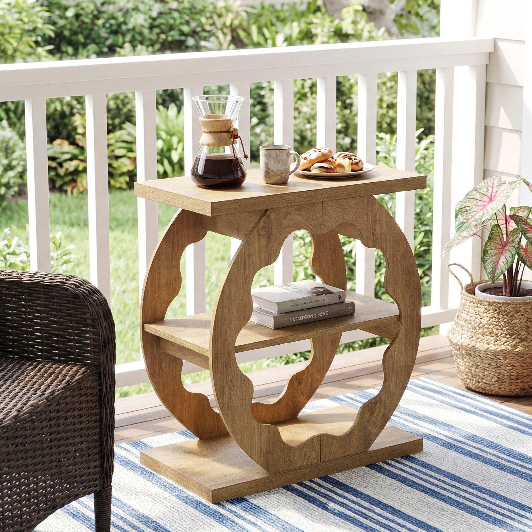 Tribesigns Table d’appoint de 60 cm à 3 niveaux avec rangement pour canapé