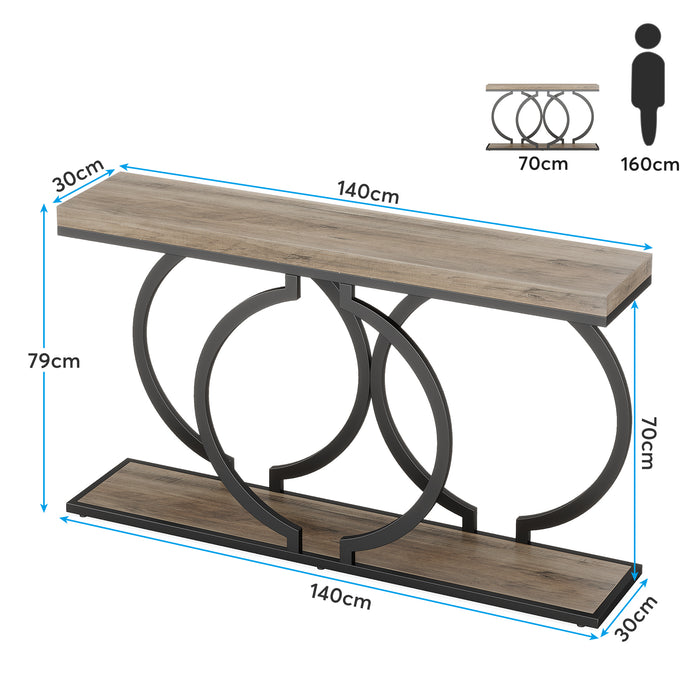 Tribesigns Gouden Consolle tafel 140 cm, Moderne haltafel voor de entree