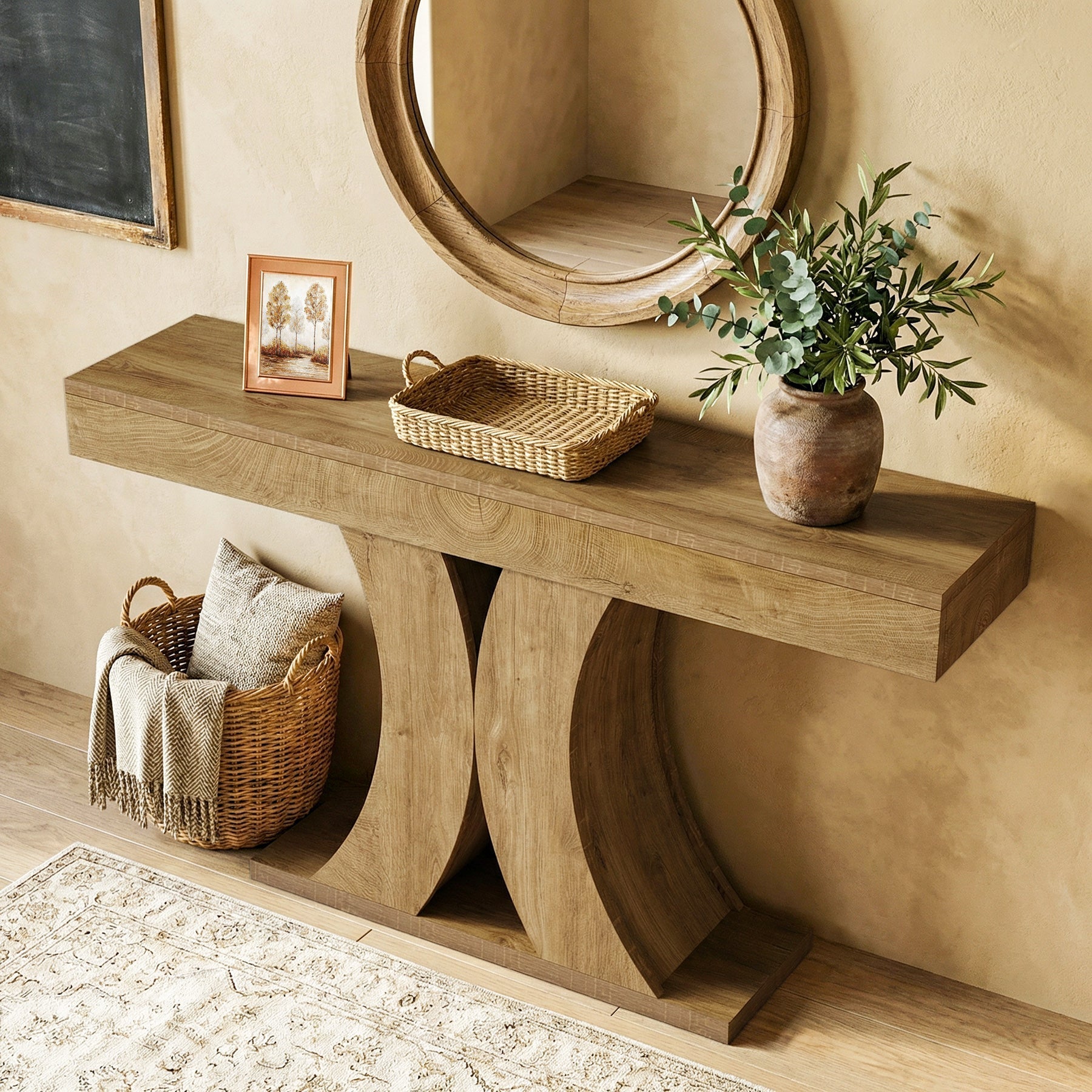 Tribesigns Console 150 cm, Table d'entrée étroite en bois pour salon
