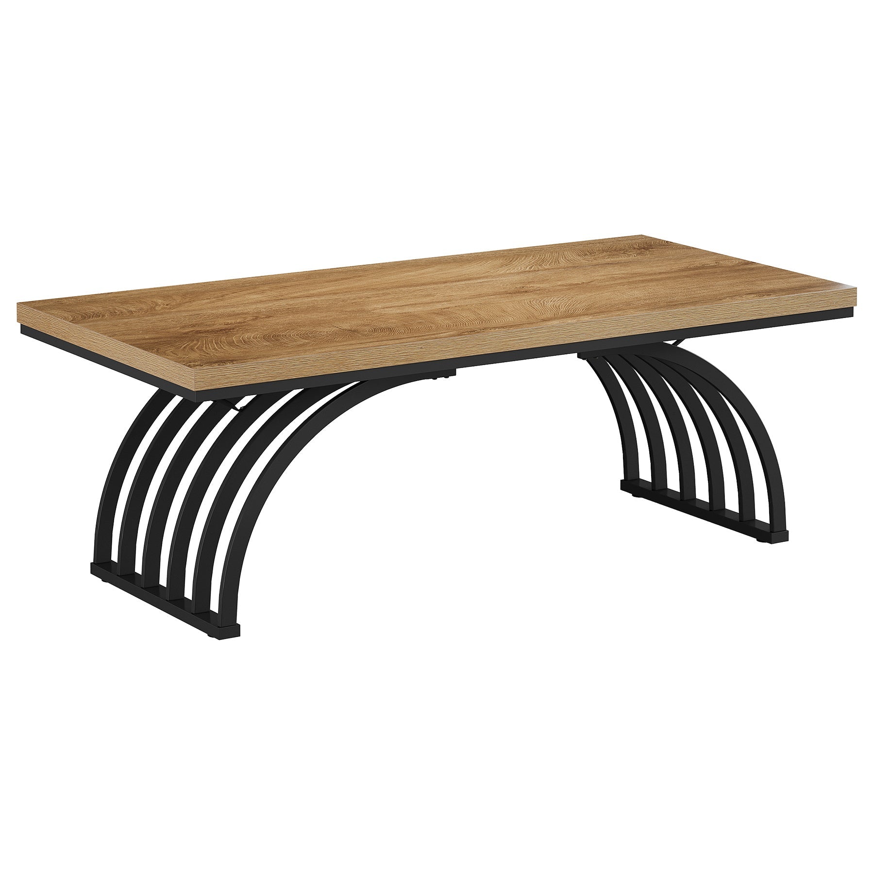 Tribesigns Table basse 120 cm, Table basse industrielle avec pieds en métal Table d'appoint moderne en bois