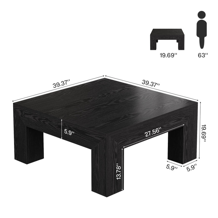Tribesigns Table Basse Carrée pour Salon 100 x 100 x 50 cm, Table de Salon Bois Table d'appoint Farmhouse